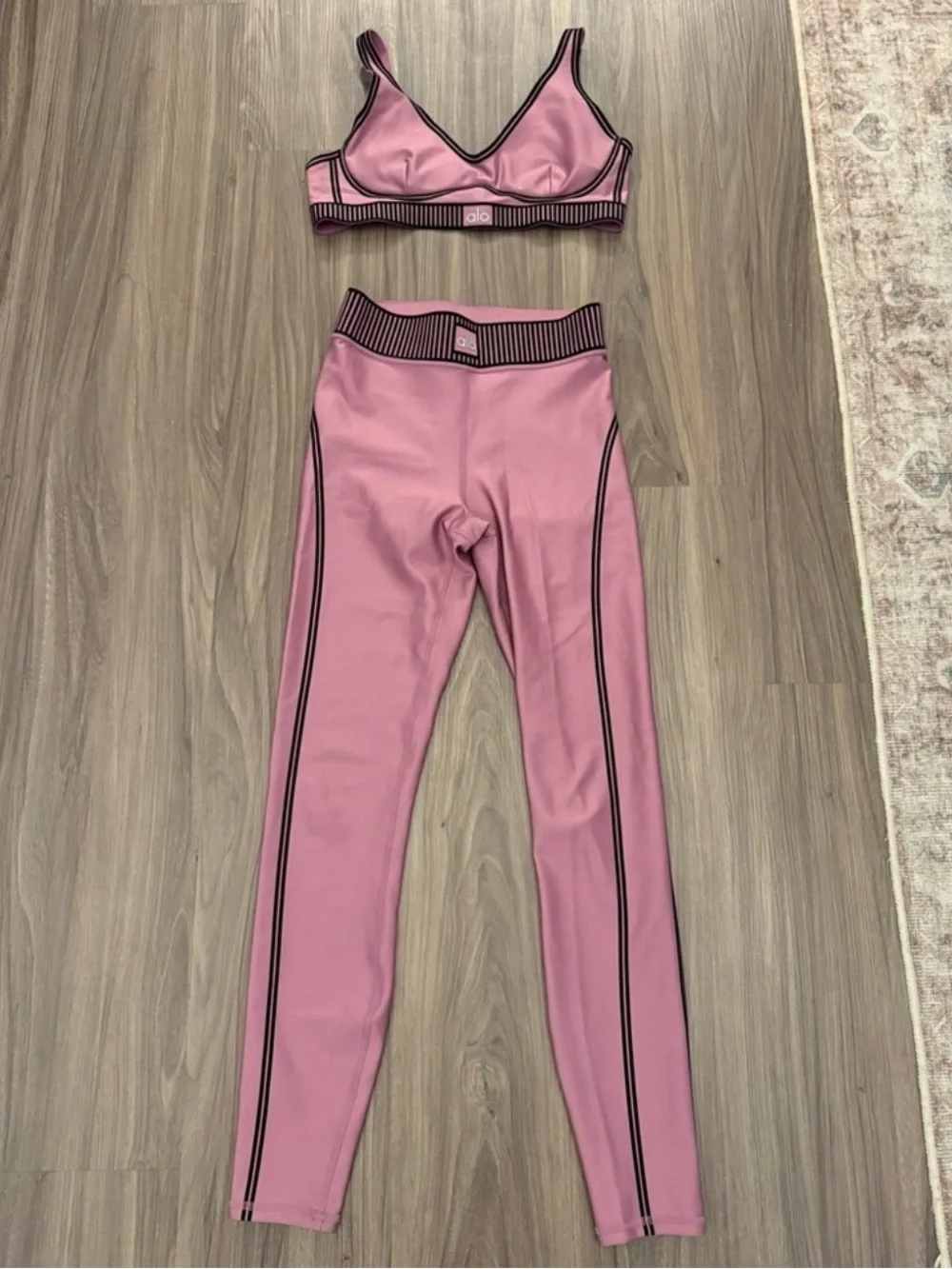 ALO Yoga Pink High-Waist Leggings & Bra Set NWOT